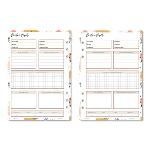 Doctor Visits Planner Insert