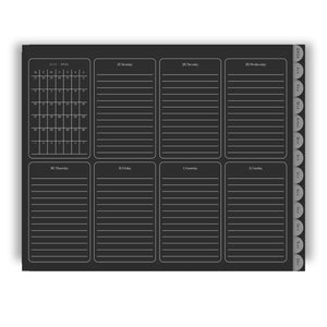 Horizontal Digital Planner 2024 with Google Calendar - Dark Mode