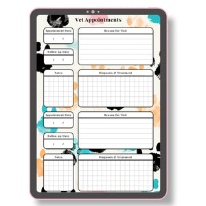 Paws Vet Appointments Planner Printable Tracia Creative   