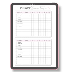 Monthly Skincare Tracker