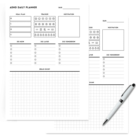 ADHD Daily Planner Insert v2 - Minimalist Tracia Creative