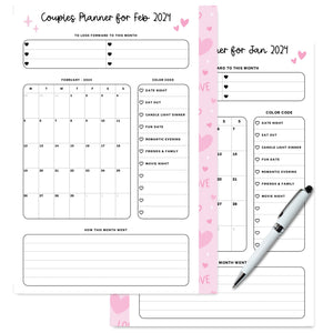 Couple’s 2024 Monthly Planner Planner Insert Tracia Creative   