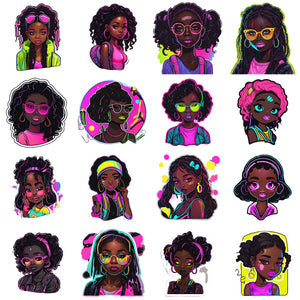 Neon Girl - Ebony Edition Digital Planner Stickers Stickers Tracia Creative   