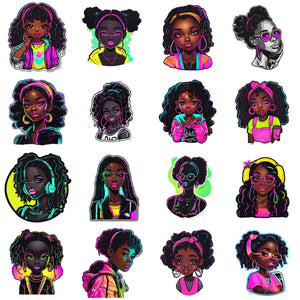 Neon Girl - Ebony Edition Digital Planner Stickers Stickers Tracia Creative   