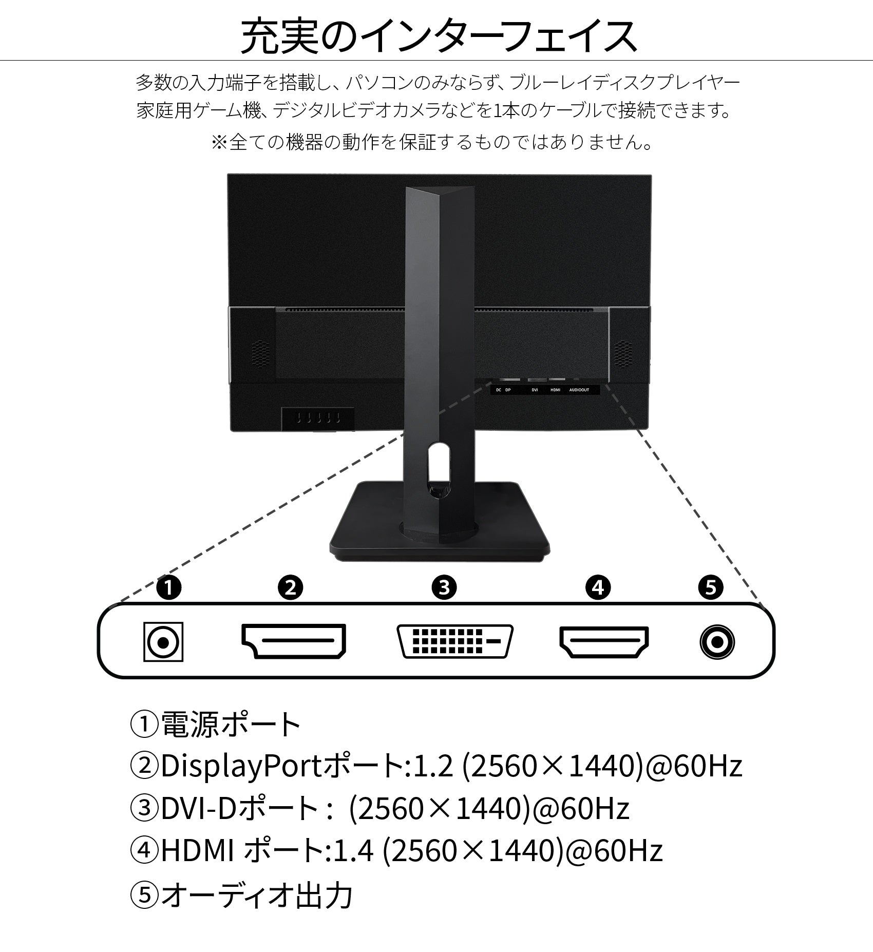 JAPANNEXT 23.8インチ IPS WQHD(2560 x 1440) 解像度対応液晶 