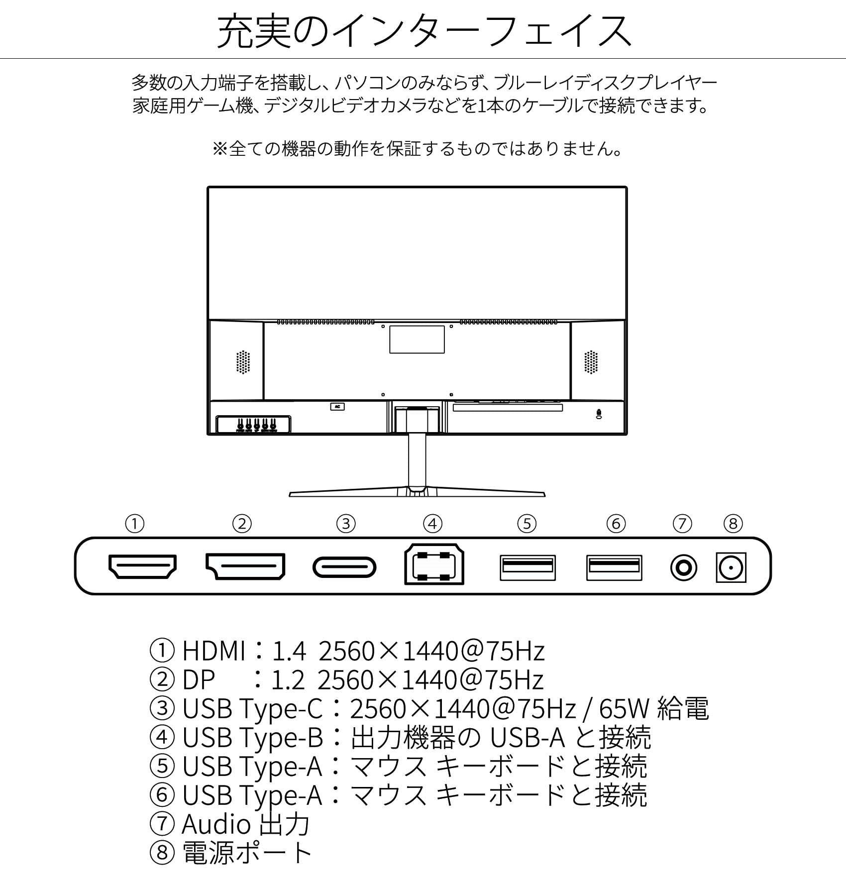 JAPANNEXT IPSパネル搭載27インチ WQHD解像度USB-C給電対応液晶