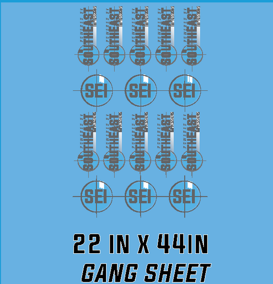 C. 22 IN X 72 IN GANG SHEET –  powered by SEI