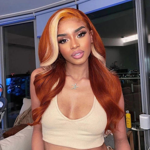 Ginger orange 613 blonde color wig