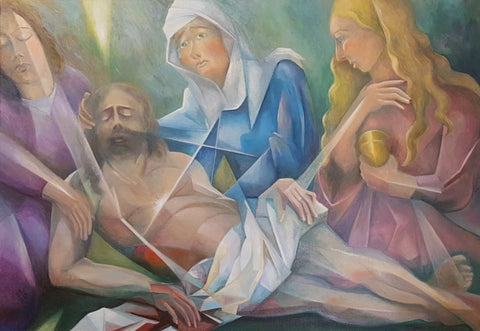 oil painting the lamentation over the dead Chrsit