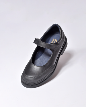 Bavor Calzado | Merceditas Color Negro Mate Velcro | Zapatos Colegio para Niña