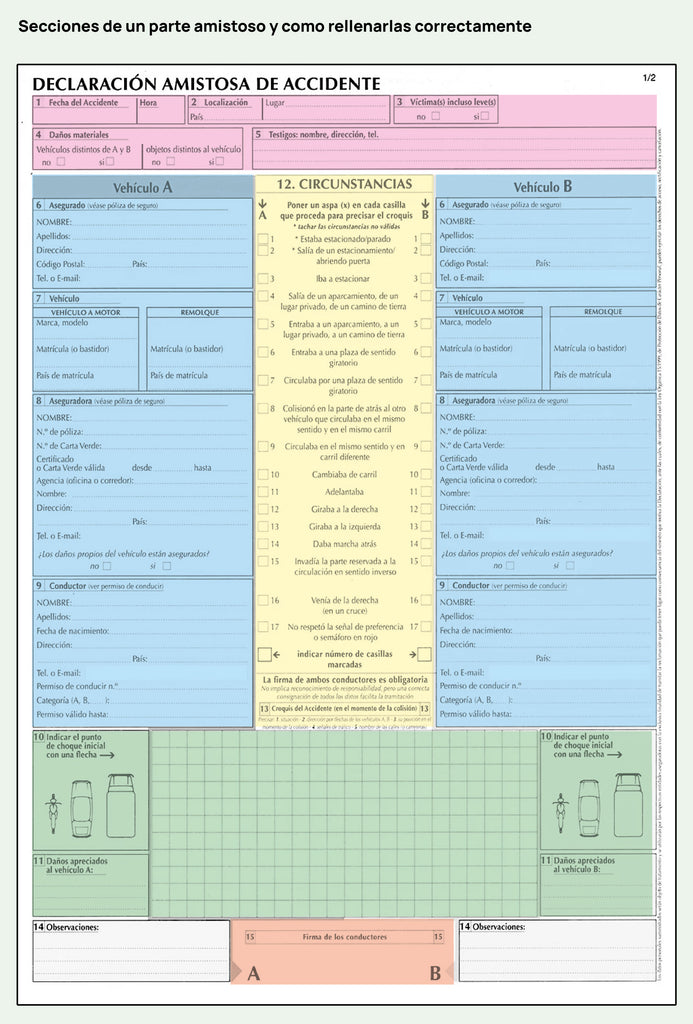 Cómo rellenar correctamente un parte de accidente