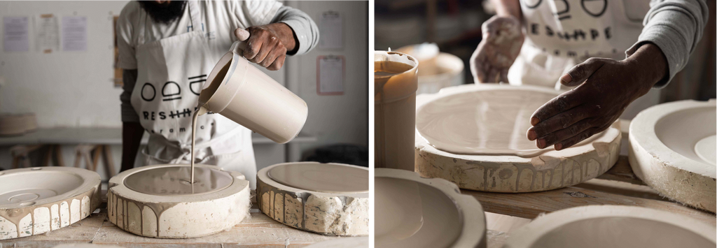 Photos prises par Carmo Oliveira dans l'atelier de céramique Reshape Ceramics