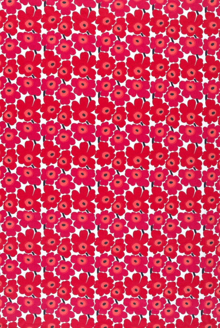 Marimekko Mini-Unikko White / Red 100% Cotton Fabric (PER 18”) – moro moro