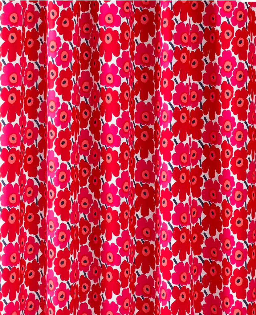 Marimekko shower curtain, cotton, red mini unikko – moro moro