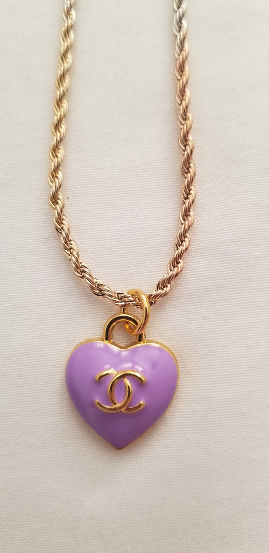 Chanel Lilac Heart Necklace Repurposed – LazyBeachNYC