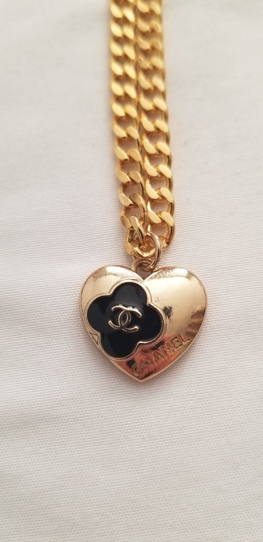 CC Gold Heart Necklace Repurposed – LazyBeachNYC