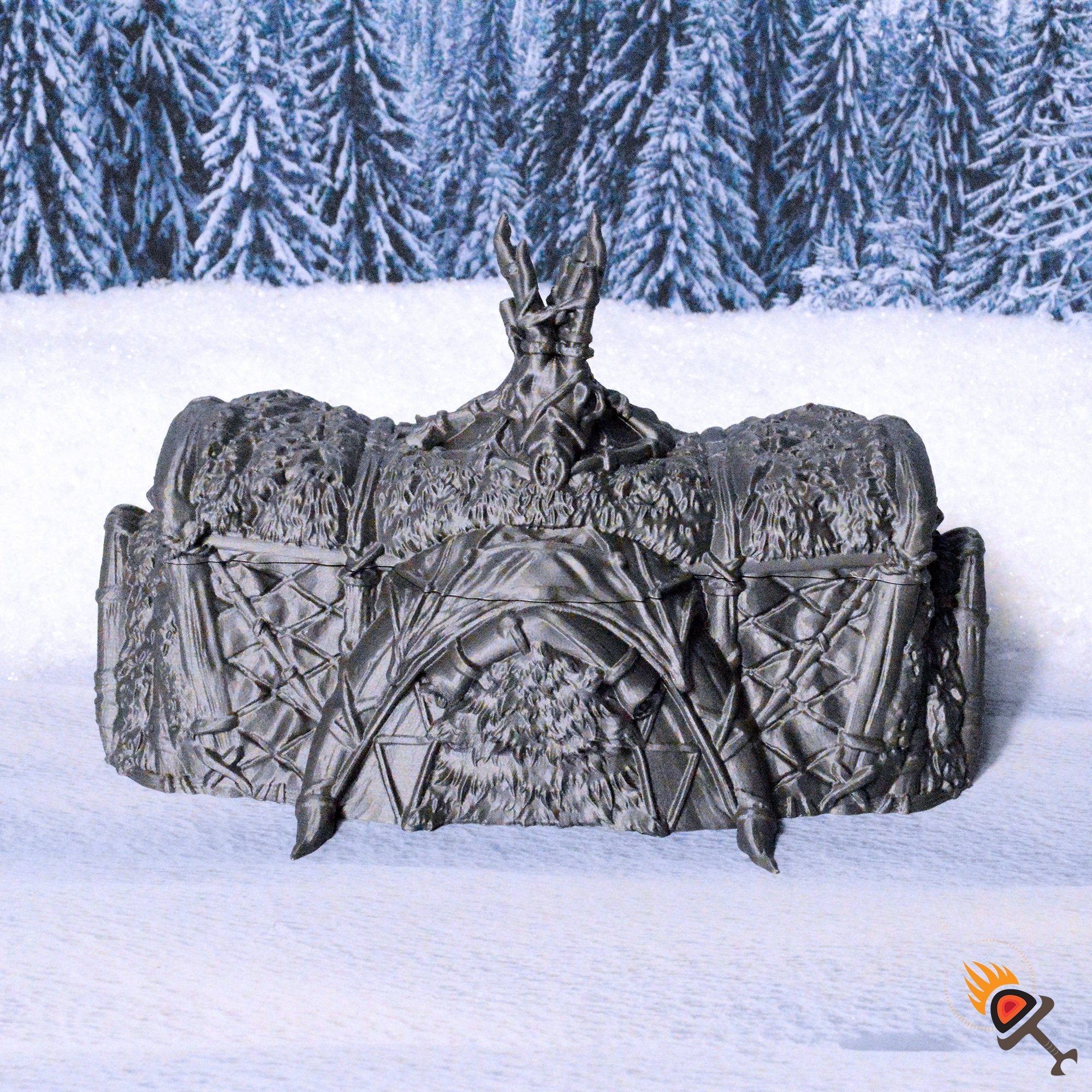 Chieftan's Hut 15mm 28mm 32mm for D&D Icewind Dale Terrain, DnD Pathfinder Frozen Snowy Icy Tribal Arctic Camp