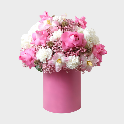 Pink Box Valentine Flowers