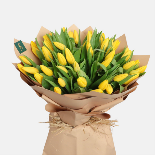 60 Yellow Tulip Bouquet