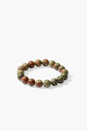 Unakite Bead Bracelet - saltoftheearthpgh
