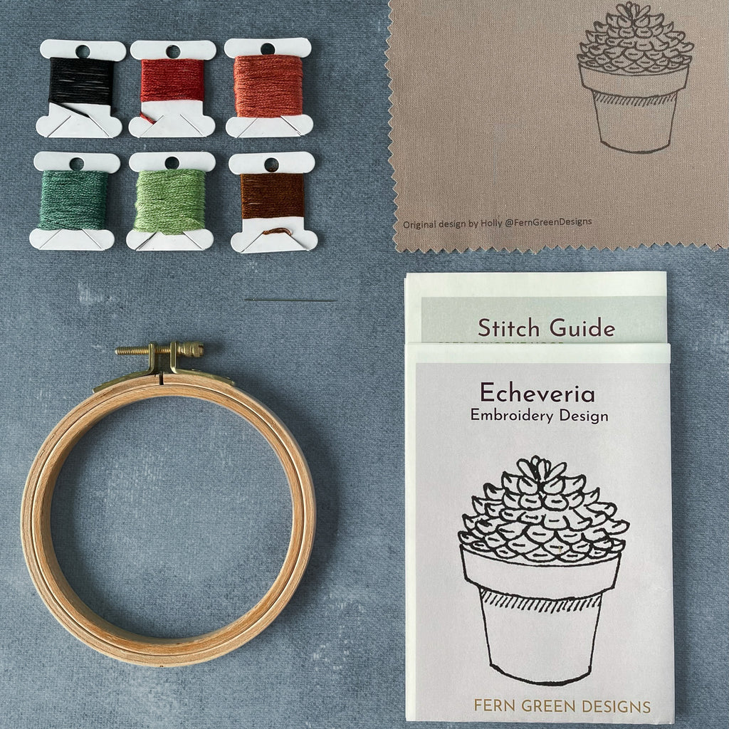 Terrarium' Mini Embroidery Kit – Fern Green Designs