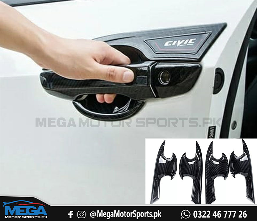 Honda City Carbon Fiber Door Handles Covers 2012 - 2019 – Mega