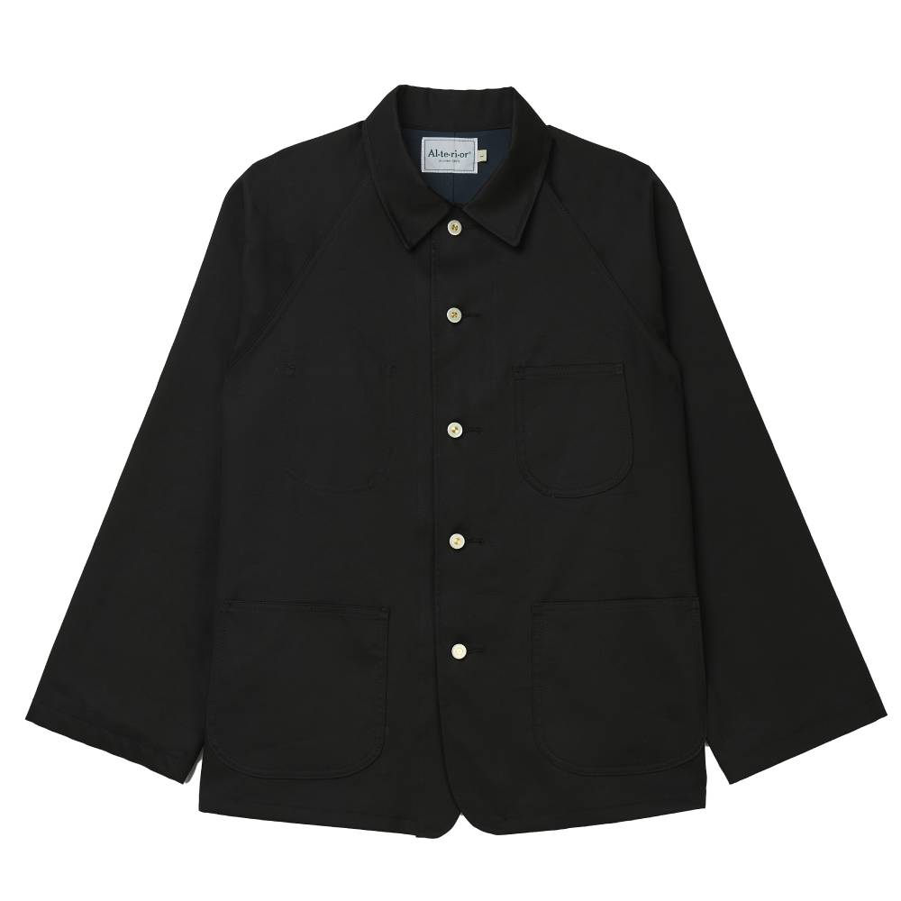 Alterior - British Millerain Shop Jacket - Black/Navy – alterior