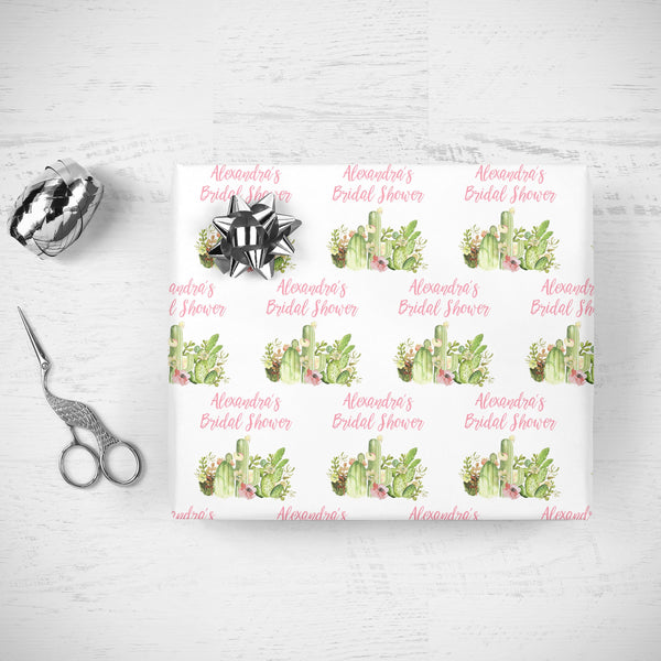 Bridal Shower Wrapping Paper Greenery Leaf, Personalized Bridal Shower Wedding  Gift Wrap Sheets, Unique Present Wrapping Paper 