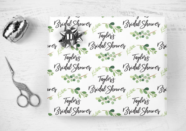 Bridal Shower Wrapping Paper Pink Blush Navy Floral, Personalized