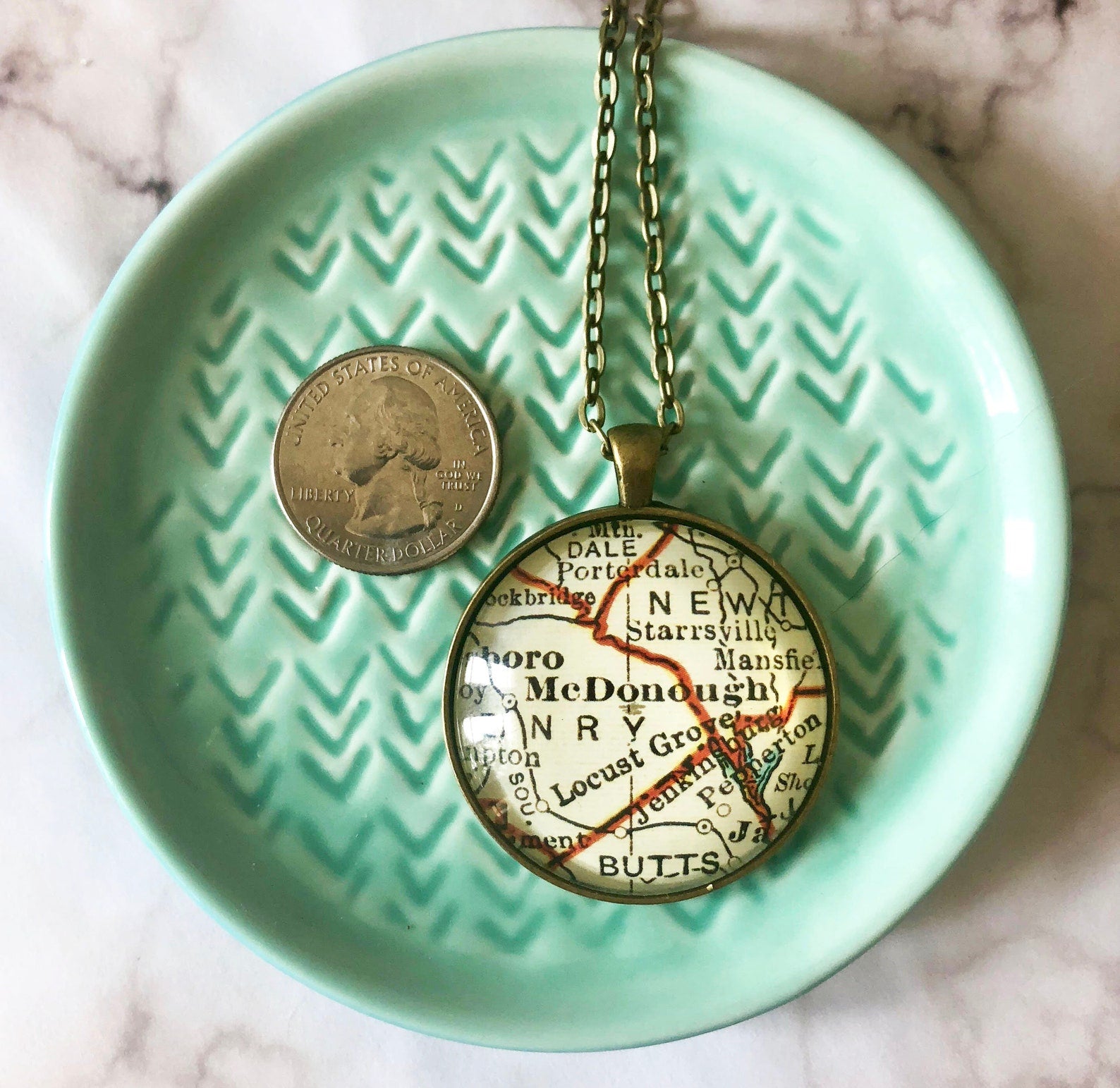 custom map pendant