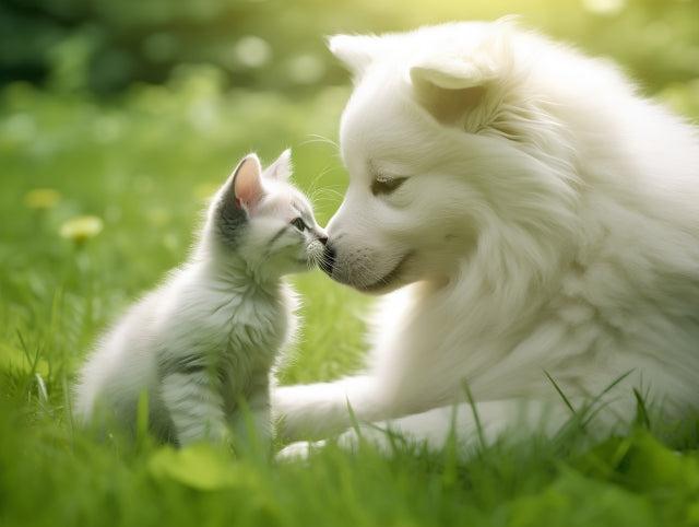 白い子猫と白い子犬