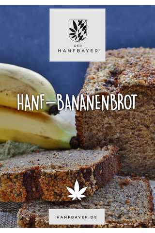 Bananenbrot mit Hanf; geschälten Hanfsamen