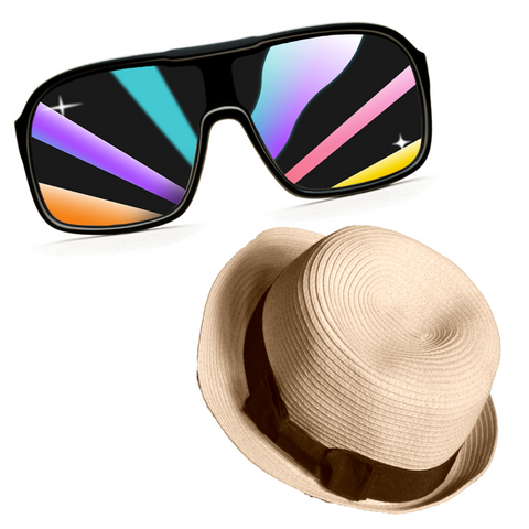 sunglasses and hat