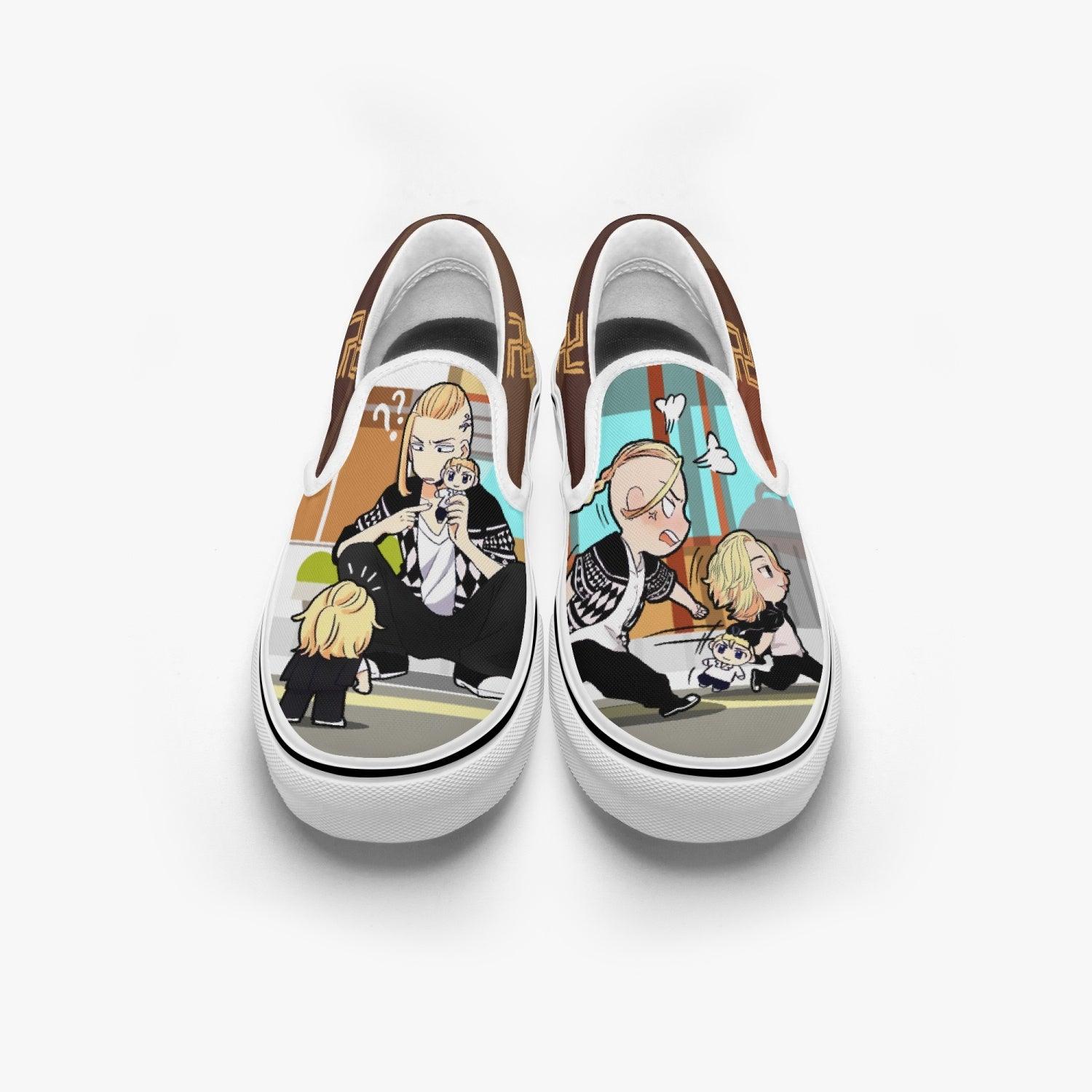 Dragon VS Samurai Custom Painted Vans Slip Ons Skate Shoes 