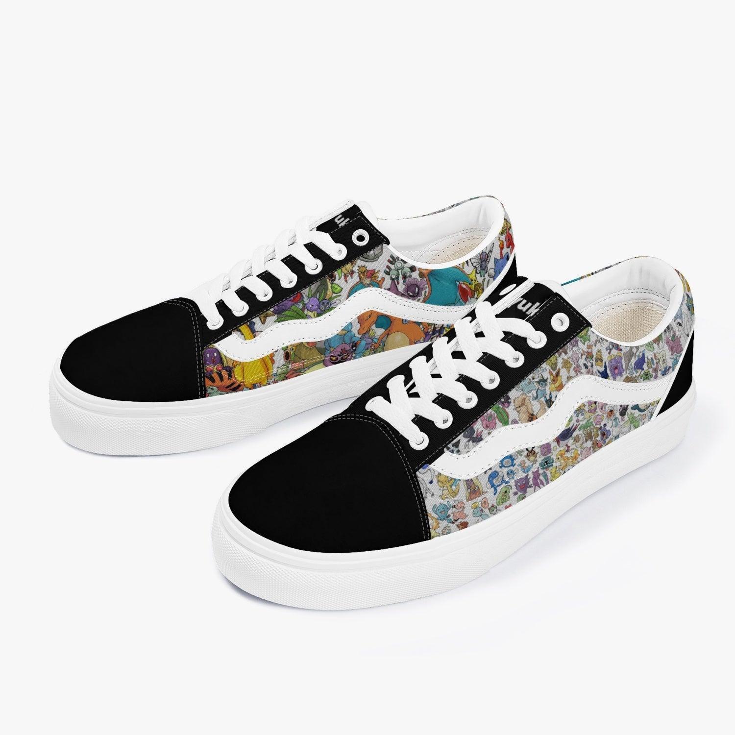 VANS X Pokemon Customized Mudkip Pokeball White Canvas Slip On