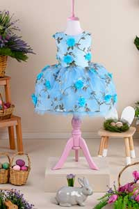 blue floral easter dress for girl