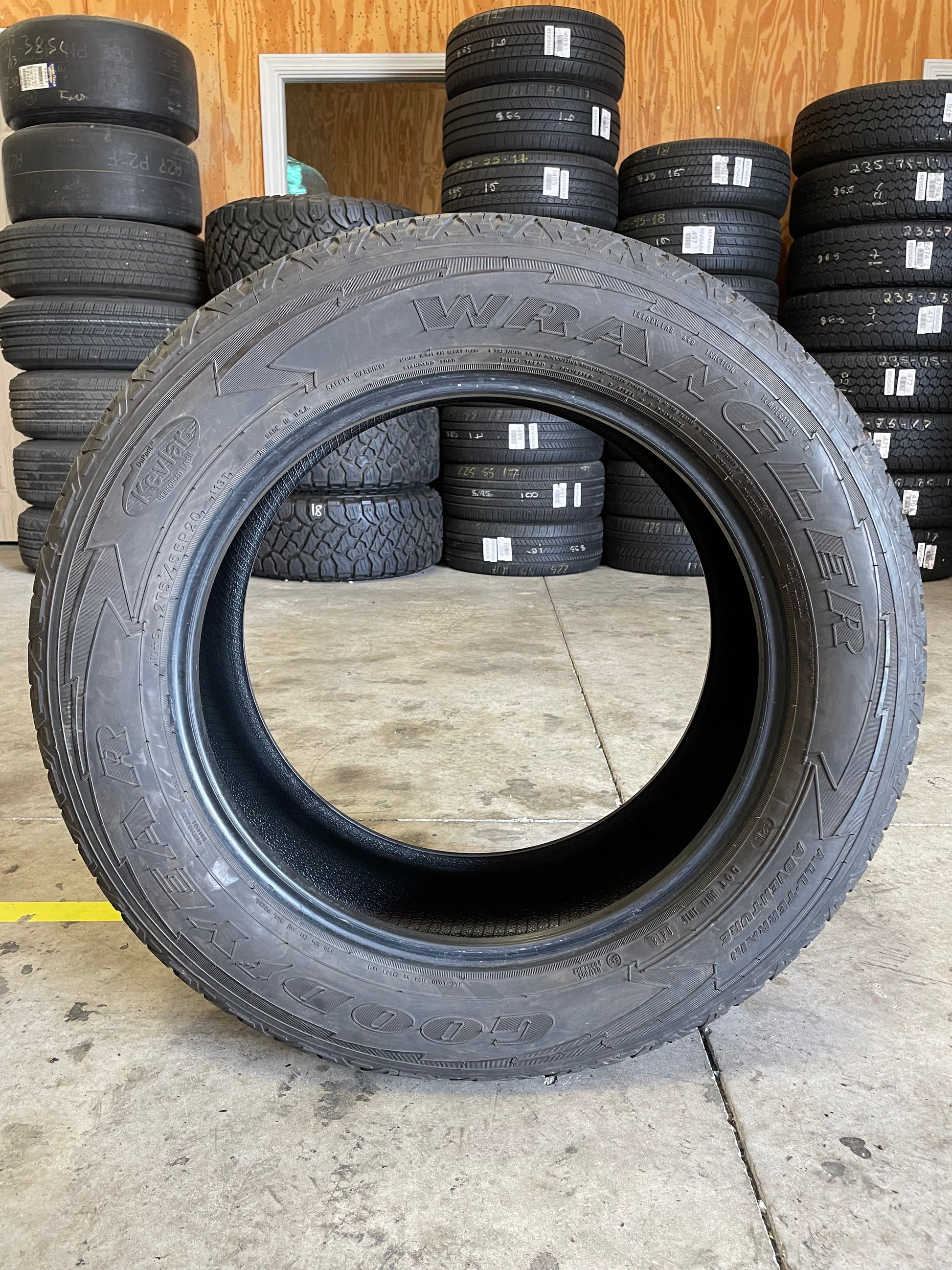 SINGLE 275/55R20 Goodyear Wrangler All Terrain Adventure 113 T SL - Pr –  High Tread Used Tires