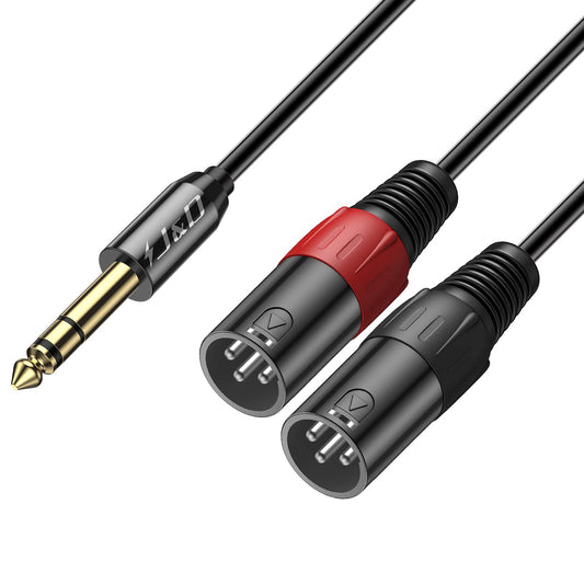 2 XLR Female to 3.5mm TRS Male Unbalanced Stereo Audio Cable – J&D