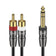 6.35mm 1/4 inch TRS Male to Dual RCA Male Stereo Audio Y Splitter Cable