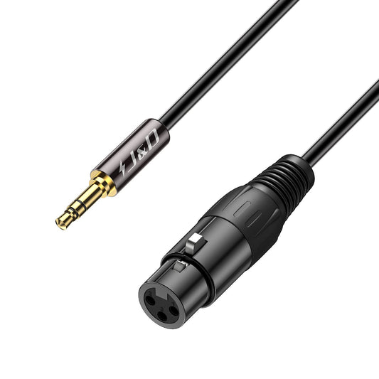 2 XLR Female to 3.5mm TRS Male Unbalanced Stereo Audio Cable – J&D