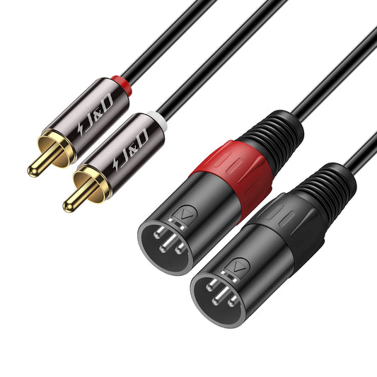 Unbalanced Dual RCA Male to XLR Male Stereo Audio Cable – J&D Tech