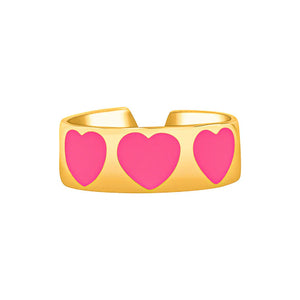 Triple Hearts Ring - Blaze & Ribbon