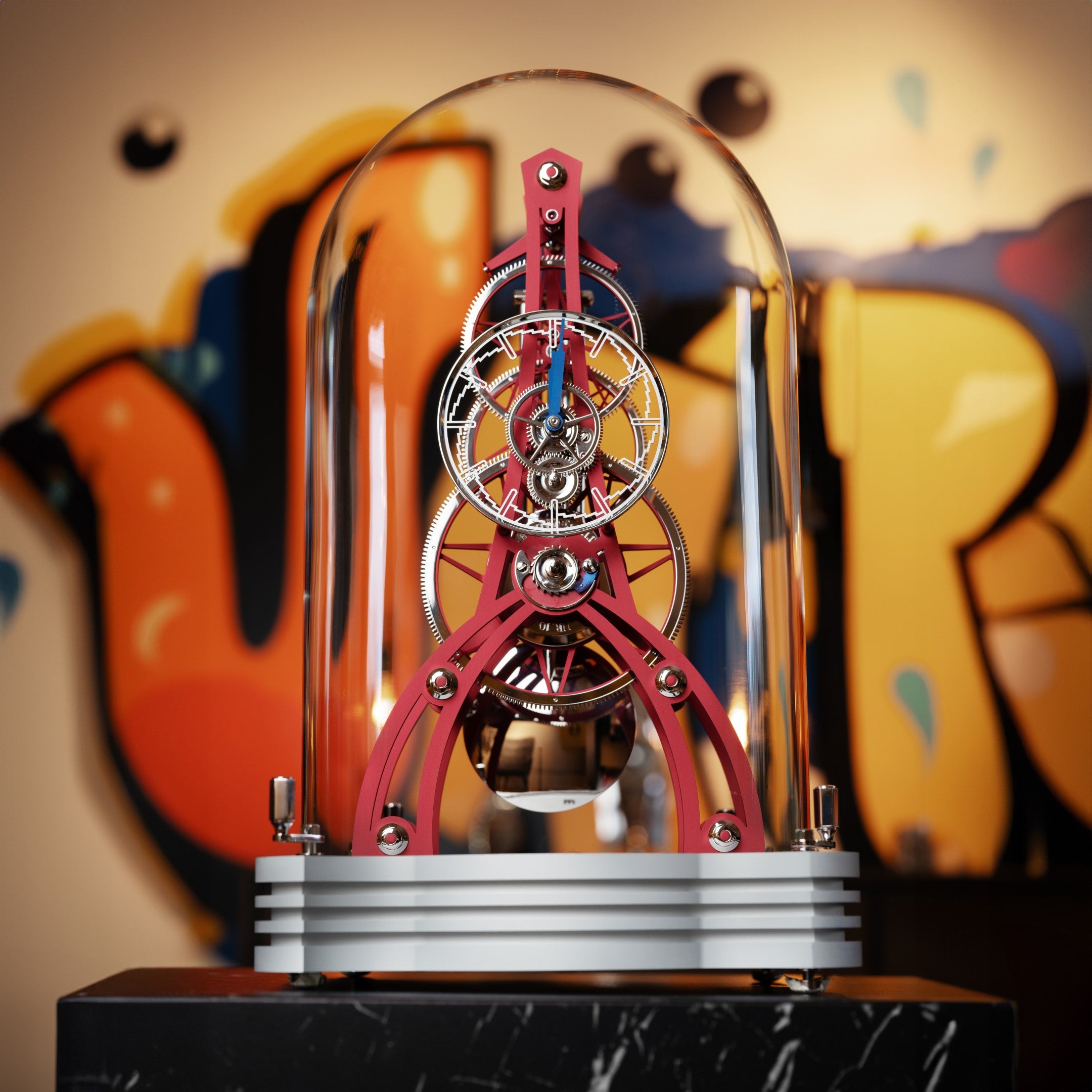 Luxurious German-made desk clock from the GPHG award-winning NT 8 GT skeleton collection.