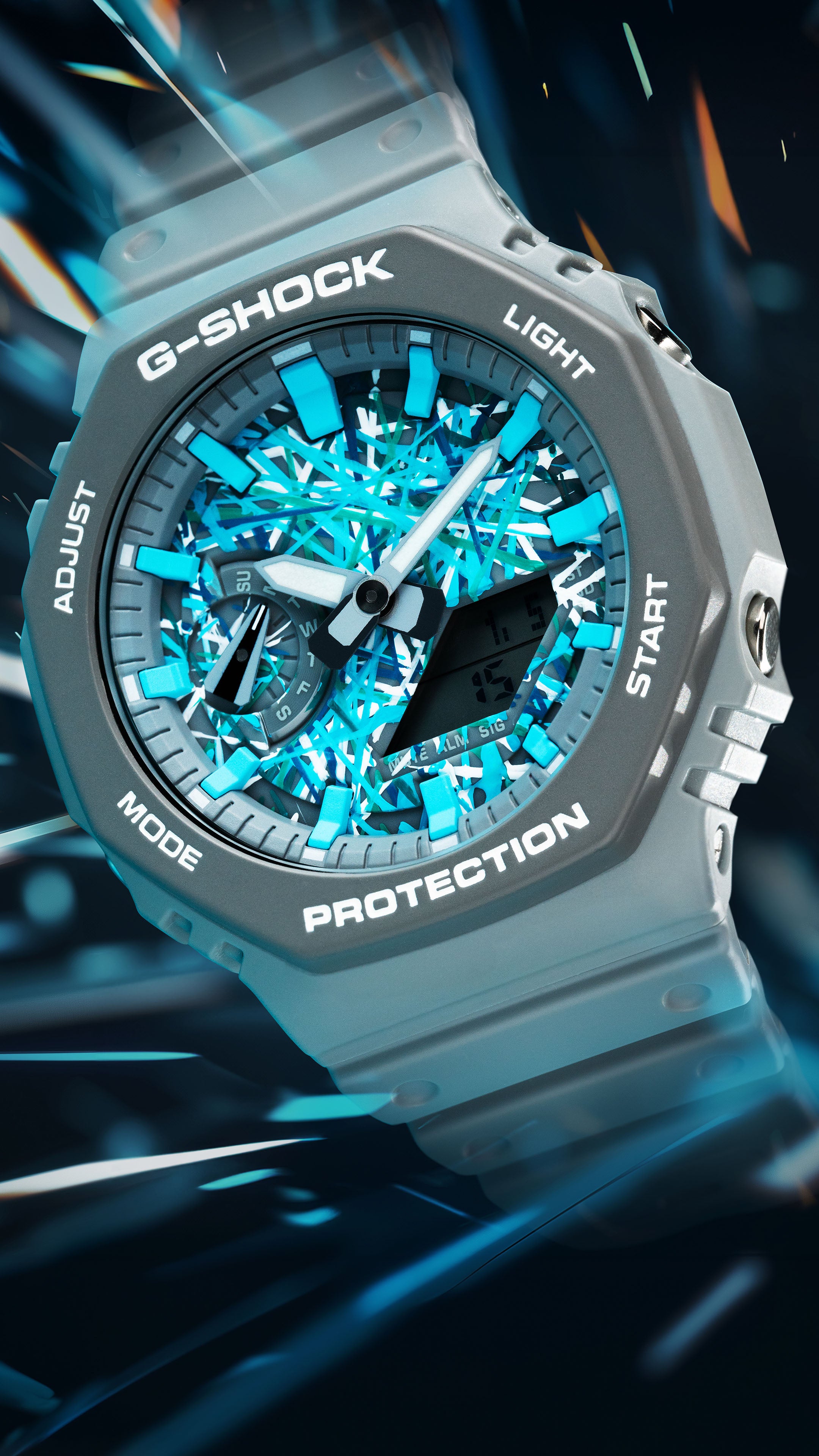 Limited Edition G-Shock CasiOak with Custom Turquoise Artwork Detailing