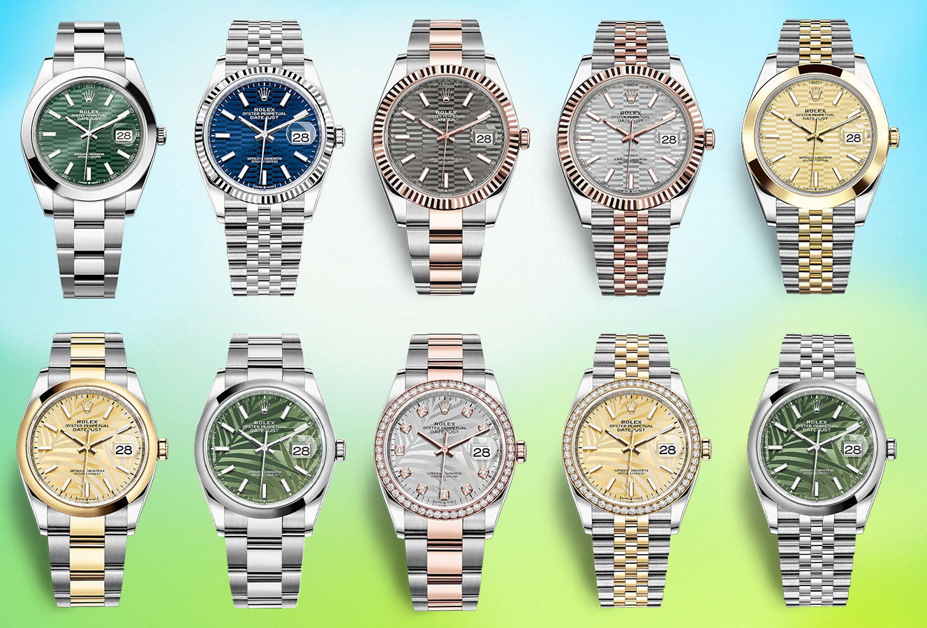 The Rolex Watches Discontinued in 2024 - Datejust with Palm and Fluted Motif Dials
