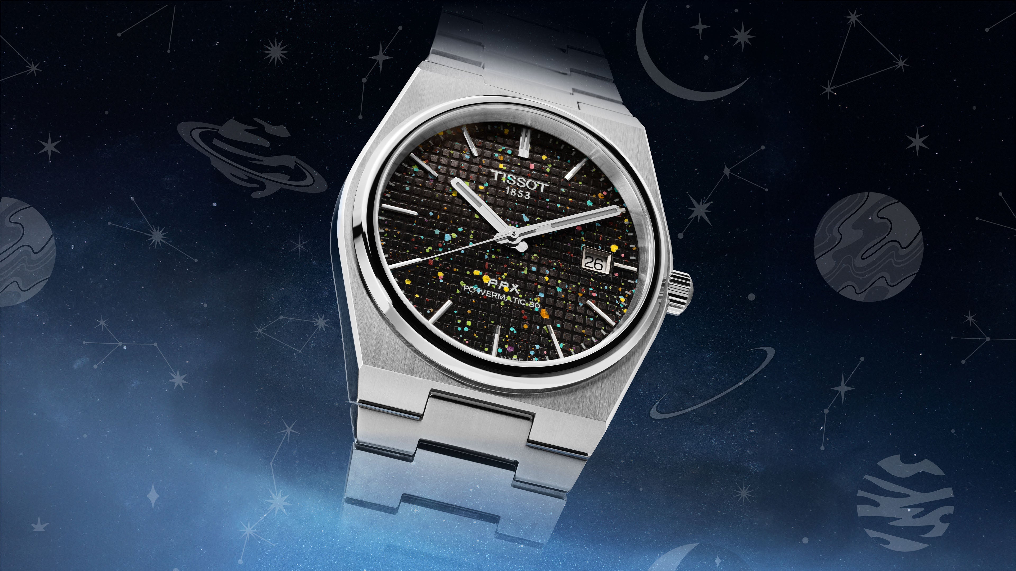 Galaxy Concept on Tissot PRX Powermatic 80 Black Dial Limited Edition