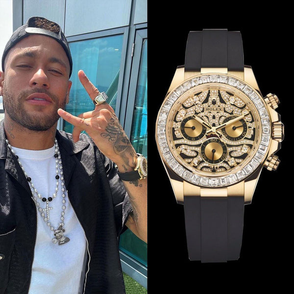 Neymar Jr Watch Collection Includes the Beautiful Green Dial Rolex Day ...