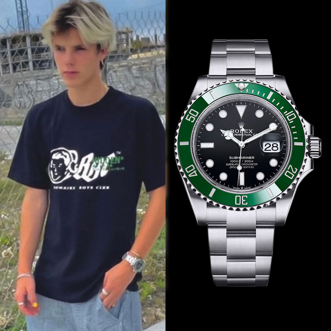 Watches of Daʋid Beckhaм and His Faмily - Cruz Beckhaм and Rolex Kerмit 126610LV