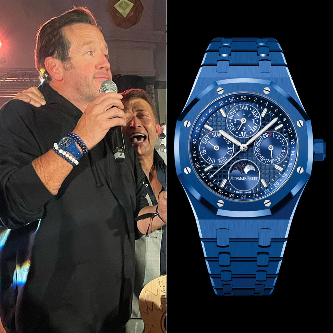 Celebrity Watch Spotting: Audemars Piguet Royal Oak Perpetual Calendar Blue  Ceramic – Watch Advice