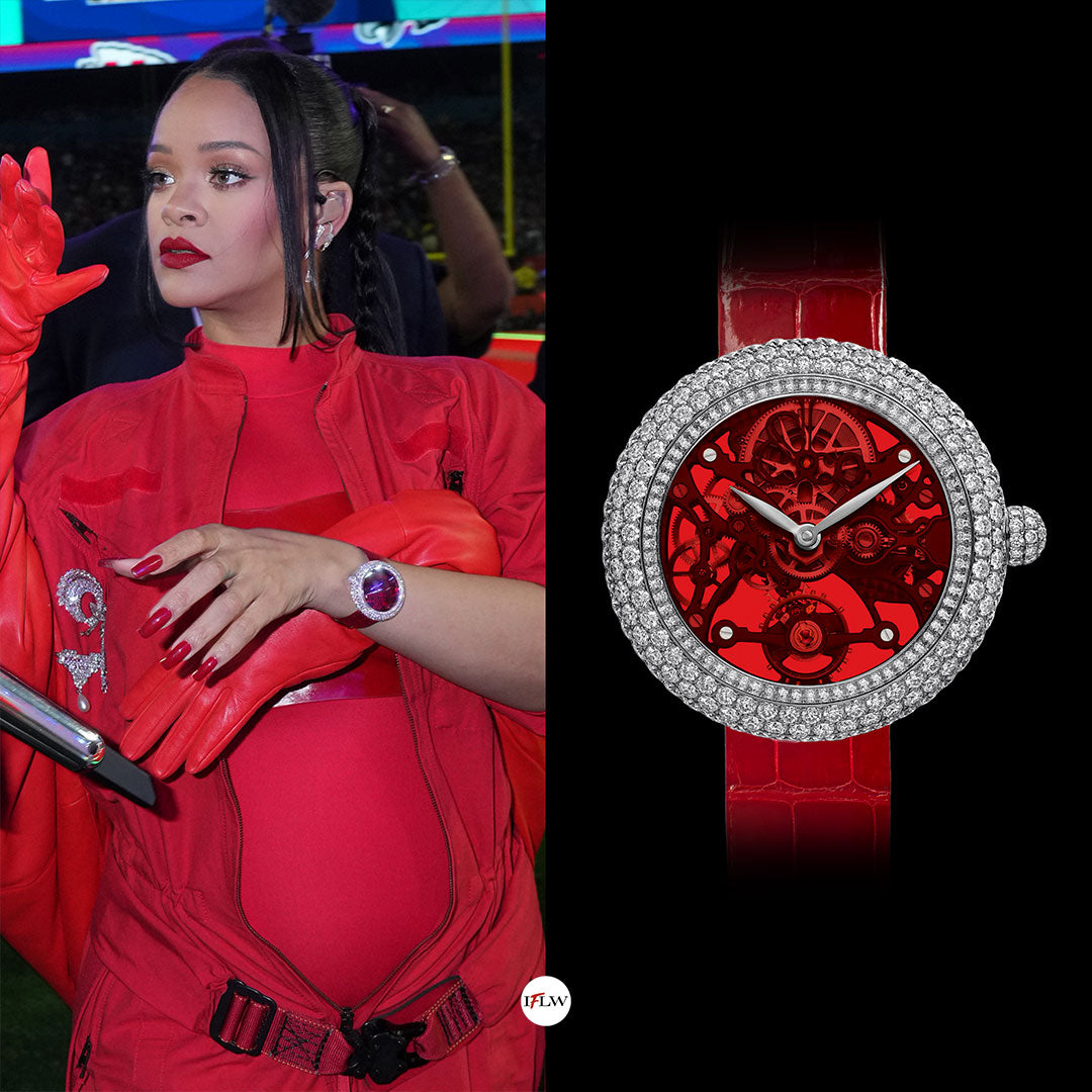 Rihanna wears Jacob & Co. WatchChoker at Pharrell's Louis Vuitton Fashion  Show